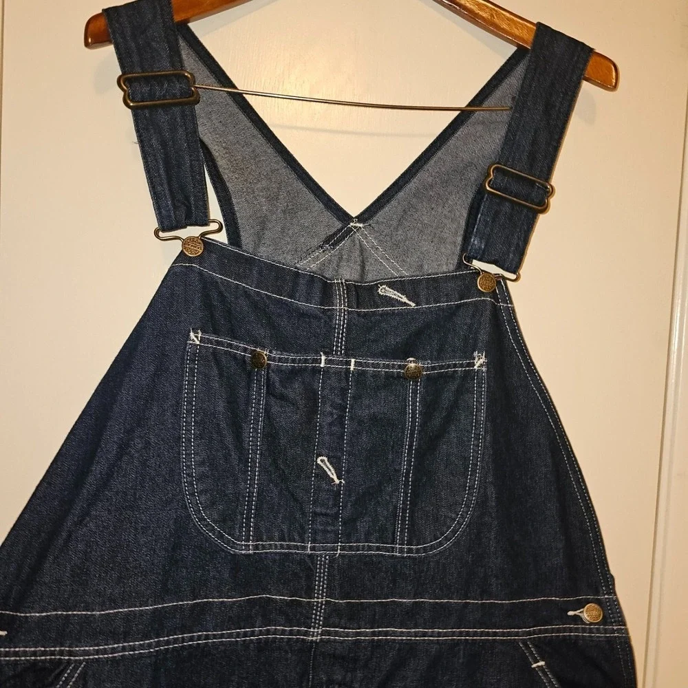 Vintage Sears Roebucks Denim Overalls Mens 46 x 32 Dark Blue Jean Farmer Country
